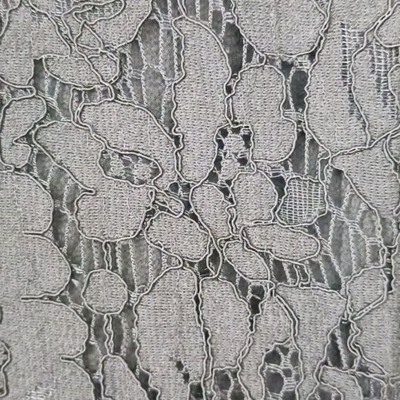 Michael Michael Kors black lace floral short sleeve modest midi dress sz 10 - Picture 13 of 15